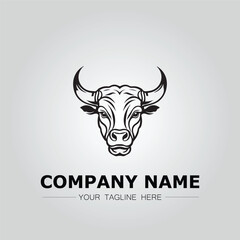 Fototapeta premium Bull Head symbol logo company vector image on the white background 