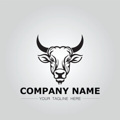 Fototapeta premium Bull Head symbol logo company vector image on the white background 