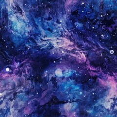 Cosmic Starfield Pattern with Galaxies and Nebulae