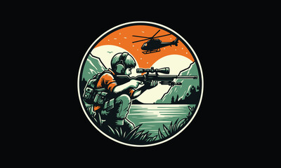 Sniper design, sniper logo, gaming logo, 