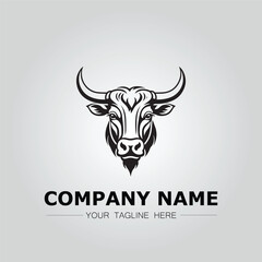 Fototapeta premium Bull Head symbol logo company vector image on the white background 