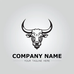 Fototapeta premium Bull Head symbol logo company vector image on the white background 