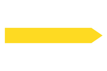 yellow arrow banner simple flat style vector illustration isolated on white and transparent background. minimalism and blank for text. yellow ribbon banner