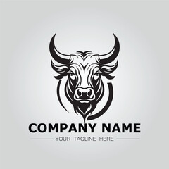 Fototapeta premium Bull Head symbol logo company vector image on the white background 