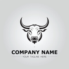 Obraz premium Bull Head symbol logo company vector image on the white background 