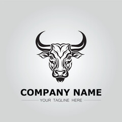 Fototapeta premium Bull Head symbol logo company vector image on the white background 