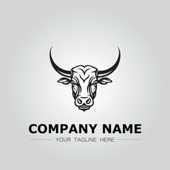 Bull Head symbol logo company vector image on the white background