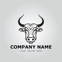 Bull Head symbol logo company vector image on the white background