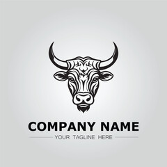 Bull Head symbol logo company vector image on the white background