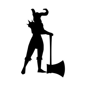 recommend clip art: Viking warrior woman vector silhouette icon. Isolated iPhone.
