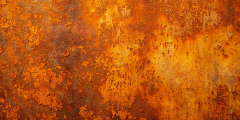 Grunge rusty orange brown metal corten steel stone background texture banner panorama