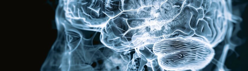 Human brain with traumatic injury