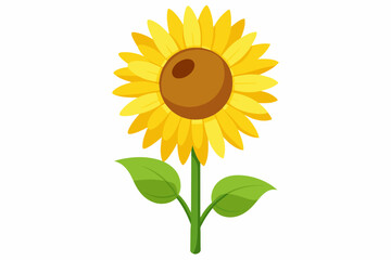 sunflower isolated on white background, sunflower Vector illustration, silhouette, bird, icon, svg, characters, Holiday t shirt, Hand drawn trendy Vector illustration, Rose flower