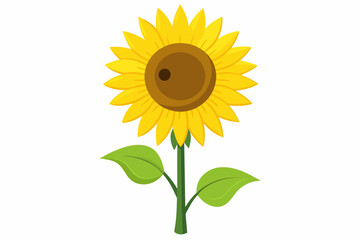 sunflower isolated on white background, sunflower Vector illustration, silhouette, bird, icon, svg, characters, Holiday t shirt, Hand drawn trendy Vector illustration, Rose flower