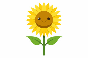 sunflower isolated on white background, sunflower Vector illustration, silhouette, bird, icon, svg, characters, Holiday t shirt, Hand drawn trendy Vector illustration, Rose flower