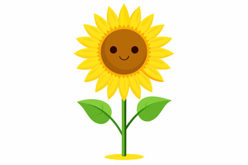sunflower isolated on white background, sunflower Vector illustration, silhouette, bird, icon, svg, characters, Holiday t shirt, Hand drawn trendy Vector illustration, Rose flower