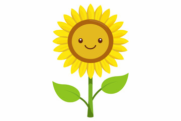 sunflower isolated on white background, sunflower Vector illustration, silhouette, bird, icon, svg, characters, Holiday t shirt, Hand drawn trendy Vector illustration, Rose flower