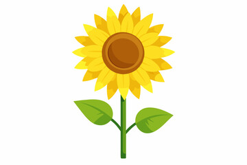 sunflower isolated on white background, sunflower Vector illustration, silhouette, bird, icon, svg, characters, Holiday t shirt, Hand drawn trendy Vector illustration, Rose flower