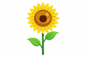 sunflower isolated on white background, sunflower Vector illustration, silhouette, bird, icon, svg, characters, Holiday t shirt, Hand drawn trendy Vector illustration, Rose flower