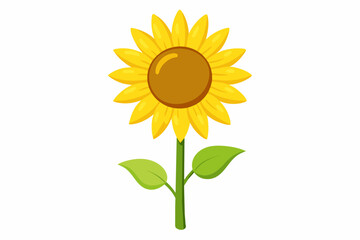 sunflower isolated on white background, sunflower Vector illustration, silhouette, bird, icon, svg, characters, Holiday t shirt, Hand drawn trendy Vector illustration, Rose flower