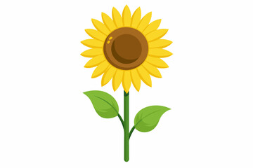 sunflower isolated on white background, sunflower Vector illustration, silhouette, bird, icon, svg, characters, Holiday t shirt, Hand drawn trendy Vector illustration, Rose flower