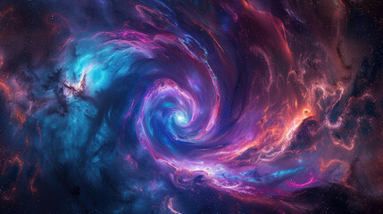 Fototapeta premium Amazing cosmic backdrop and nebula swirling purple and blue colors in outer space