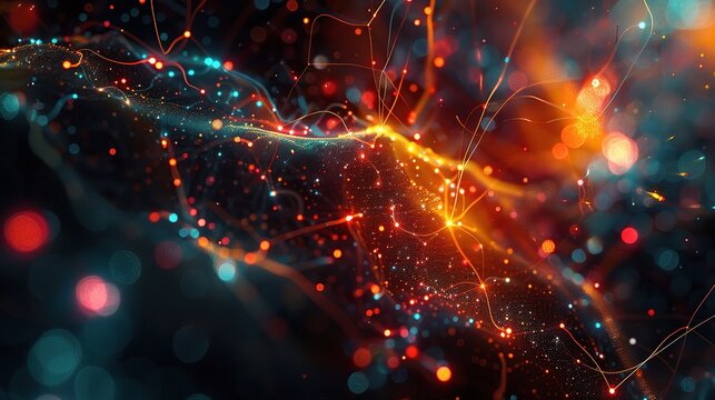 An abstract background representing the pervasive influence of artificial intelligence across various industries and sectors