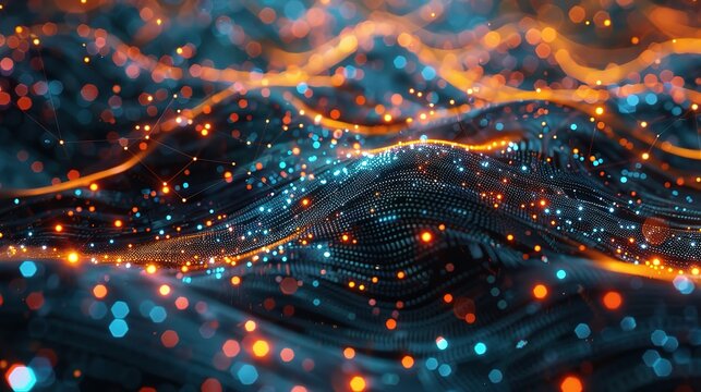 An abstract background representing the pervasive influence of artificial intelligence across various industries and sectors