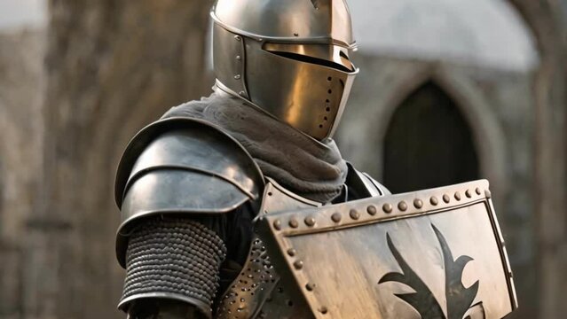 Knight. Iron armor. Generated AI