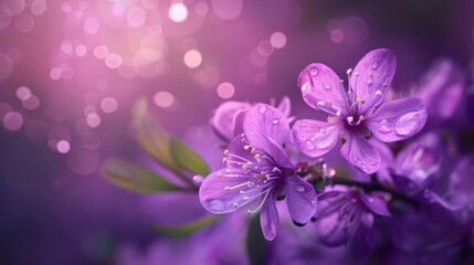 Purple flowers and purple wallpaper background