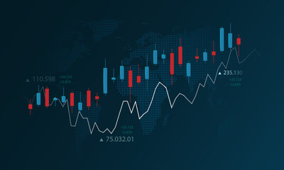 financial chart graph stock investment concept high technology communication network background image