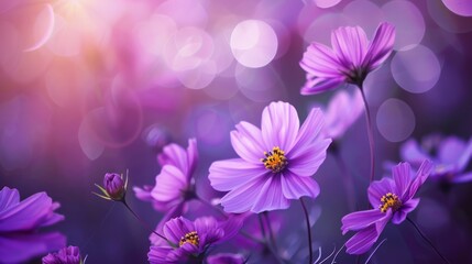 Purple flowers and purple wallpaper background