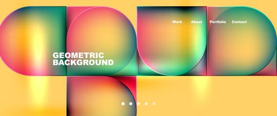 Round squares, circles with fluid gradients. Vector Illustration For Wallpaper, Banner, Background, Card, Book Illustration, landing page