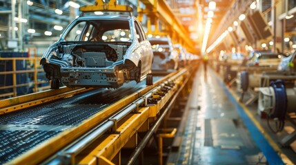 Fototapeta premium Global shortage of microchips impacts car industry 
