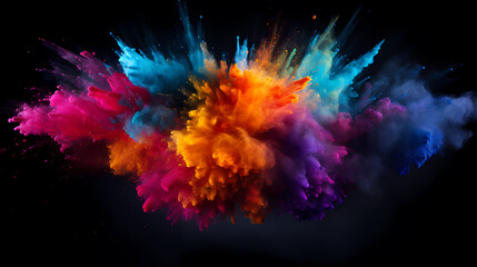 Colorful powder explosion