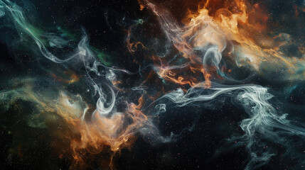 Fototapeta premium Stunning cosmic backdrop featuring nebulae and stars swirling in outer space