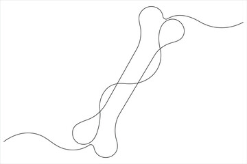 Vector illustration of dog bone continuous one line art drawing concept