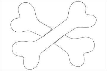 Vector illustration of dog bone continuous one line art drawing concept