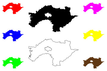 Chiayi County (Administrative divisions of Taiwan, Republic of China, ROC, Counties) map vector illustration, scribble sketch Chiayi map....