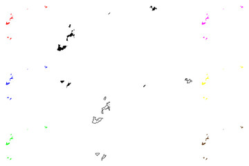Lienchiang County (Administrative divisions of Taiwan, Republic of China, ROC, Counties) map vector illustration, scribble sketch Matsu Islands map..