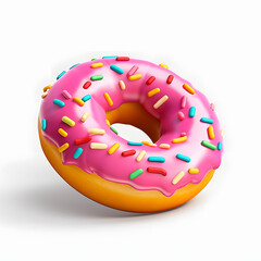 Digital technology 3d colorful cute doughnut icon