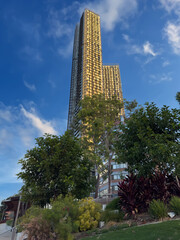 Obraz premium Commercial offices and residential High rise appartments on Parramatta River at Sunset with colourful skies Sydney NSW Australia