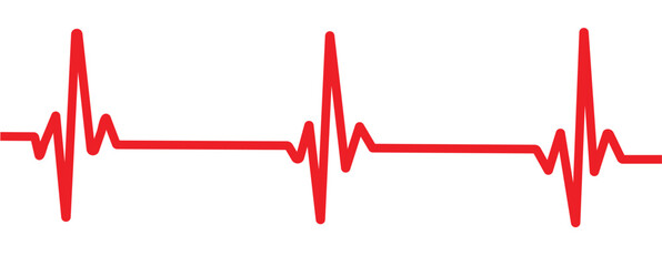 Electrocardiogram, EKG monitoring in an emergency. Heartbeat red line on the monitor. Vector illustration with editable stroke. eps 10