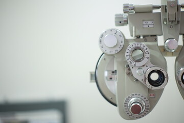 Phoropter eye test in optical store 