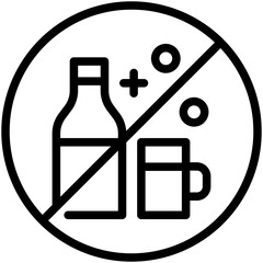 no alcohol line icon