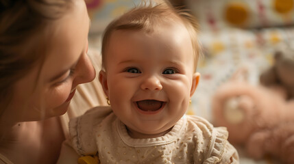 Happy Mom with baby 