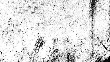 Distressed black texture. Dark grainy texture on white background. Black and white old faded texture. Monochrome vintage background. Dirty in stains and dust surface