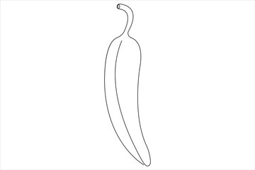 Hot spice chili pepper in continuous one line art drawing of style vector illustration