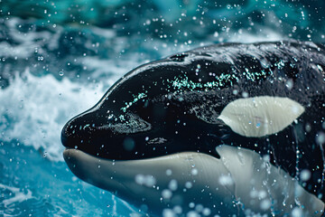 orca jumping in water