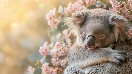 Naklejka premium Greeting Card and Banner Design for Social Media or Educational Purpose of World Wild Koala Day Background